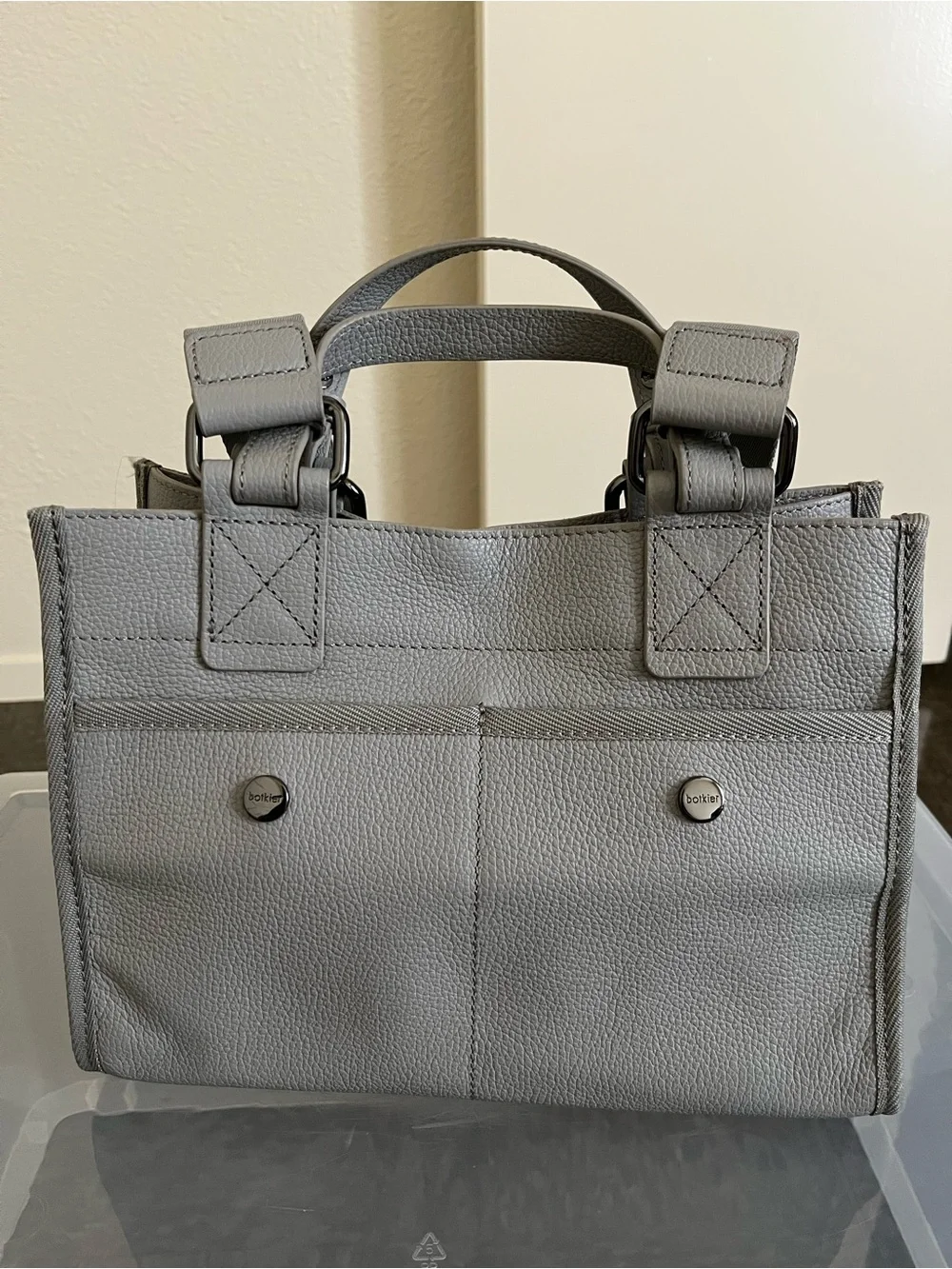 Botkier Gray Leather Bag with Branded Strap